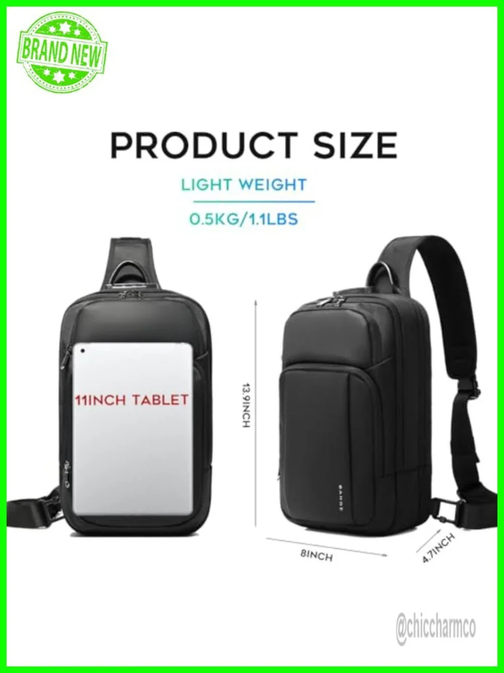 Anti Theft Sling Bag Crossbody Daypack Backpack Waterproof Oxford